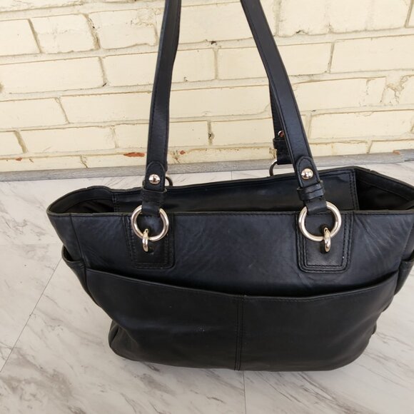 Coach Classic Black Shoulder Bag with Silver Accents - Picture 4 of 13